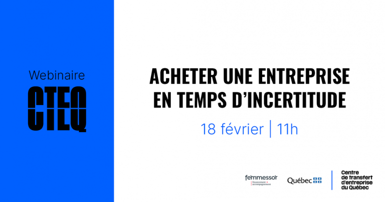 Webinaire : Acheter une entreprise en temps d'incertitude