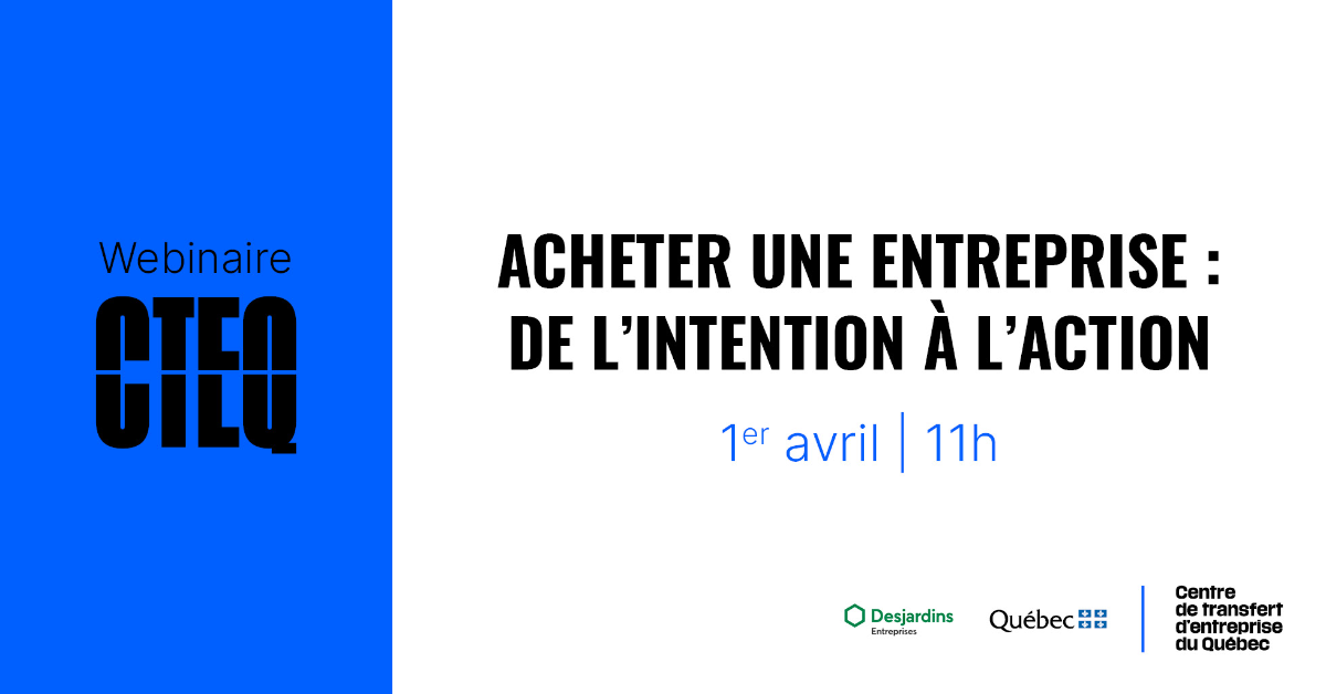 Webinaire : Acheter une entreprise : de l&rsquo;intention à l&rsquo;action