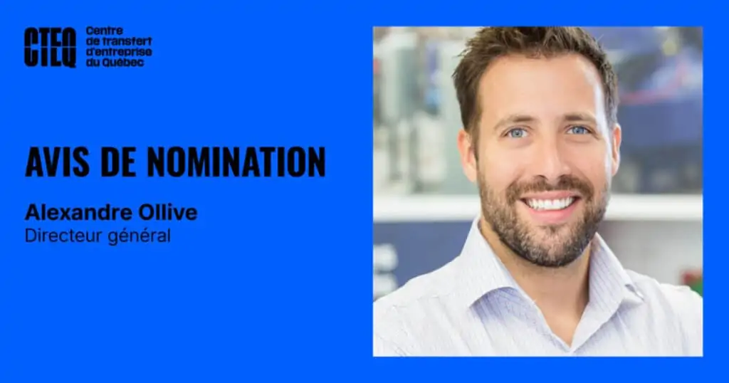 Avis de nomination - Alexandre Ollive