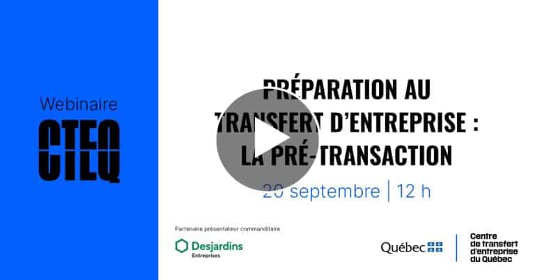 préparation au transfert d'entreprise - pré-transaction - play
