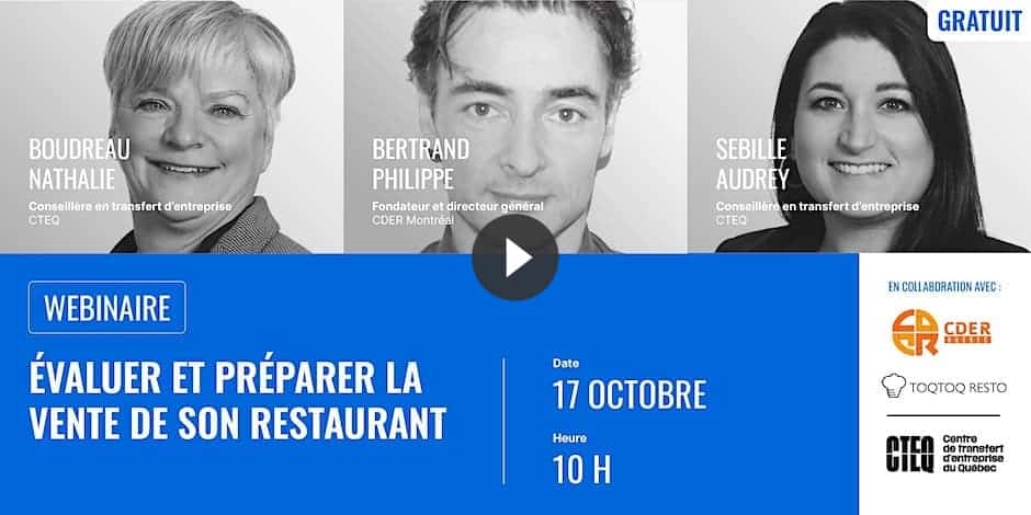 Webinaire | Évaluer et préparer la vente de son restaurant