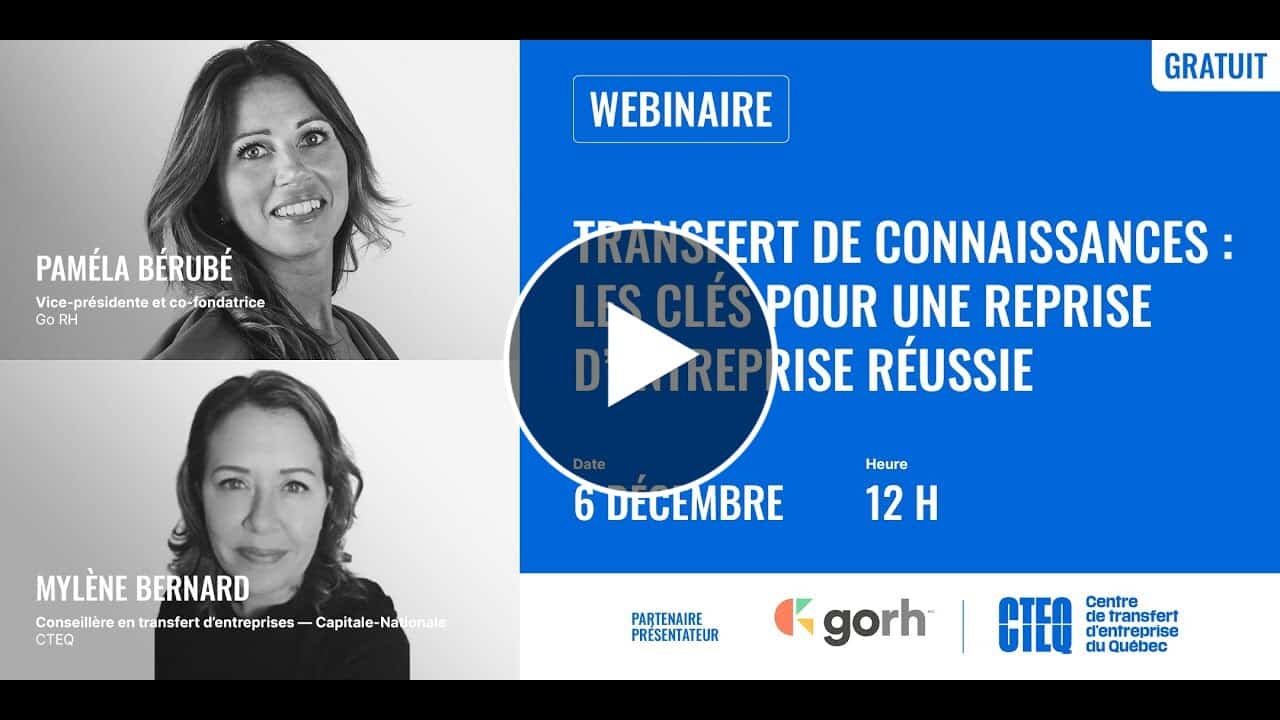 Webinaire | Transfert de connaissances : les clés pour une reprise d&rsquo;entreprise réussie