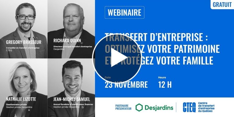 Webinaire | Transfert d'entreprise : optimisez votre patrimoine et protégez votre famille