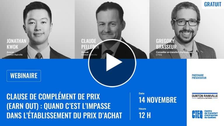 Enregistrement du webinaire | Clause de complément de prix (earn out)
