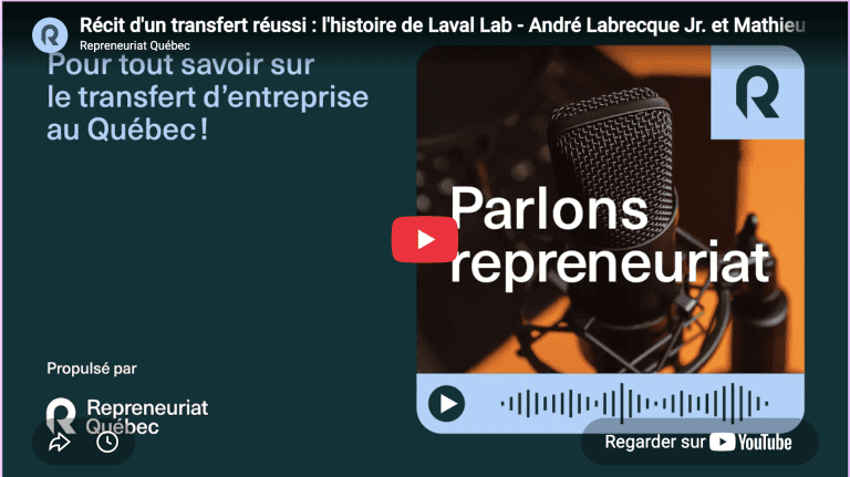 Dans cet épisode de Parlons repreneuriat, Alexandre Ollive, PDG de Repreneuriat Québec, reçoit André Labrecque Jr., qui a vendu Laval Lab en 2024, et Mathieu Baril, qui en a fait l'acquisition la même année