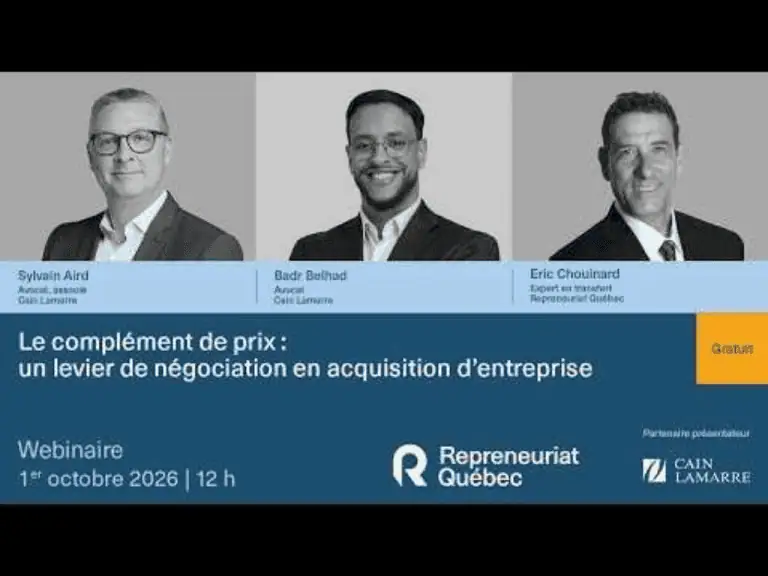 Webinaire | Le complément de prix : un levier de négociation en acquisition d'entreprise